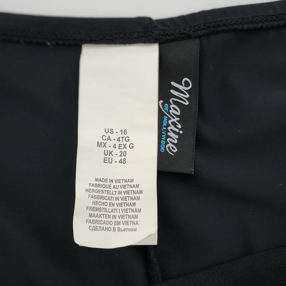 Maxine of Hollywood Womens Black High Waist Bikini Bottom Size 16 - Picture 6 of 8